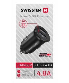 Swissten Car Charger 2x USB 4.8A