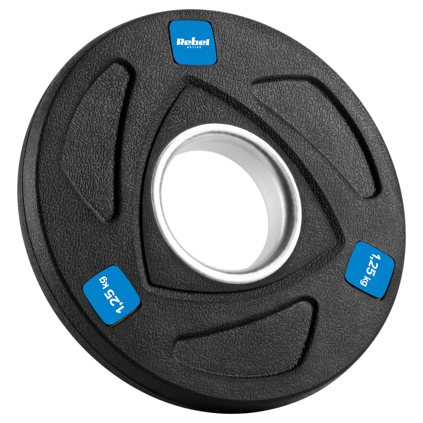 Gumuotų ketaus svarelių rinkinys 4x1.25kg, olimpinis atidarymas 51mm, REBEL ACTIVE – 4