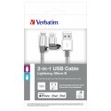 Verbatim 48869 USB kabelis 1 m USB A Micro-USB B/Lightning Aliuminis, Pilka Verbatim 48869 USB kabelis 1 m USB A Micro-USB B/Lightning Aliuminis, Pilka