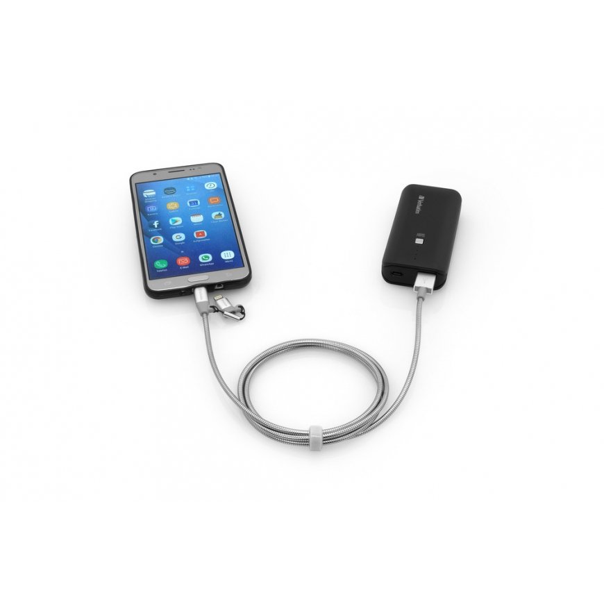 Verbatim 48869 USB cable 1 m USB A Micro-USB B/Lightning Aluminium, Grey – 3