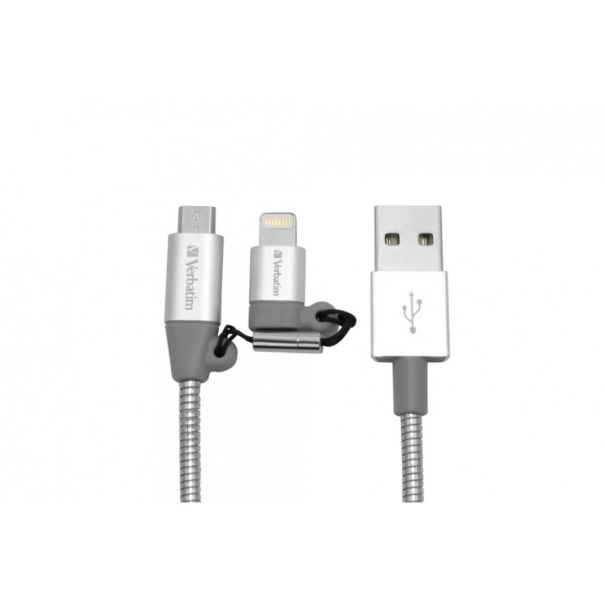 Verbatim 48869 USB кабель 1 m USB A Micro-USB B/Lightning Алюминий, Серый – 5