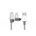 Verbatim 48869 USB cable 1 m USB A Micro-USB B/Lightning Aluminium, Grey Verbatim 48869 USB cable 1 m USB A Micro-USB B/Lightning Aluminium, Grey