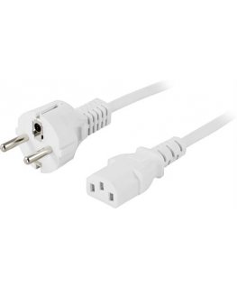Deltaco DEL-109MV-50 elektrības kabelis Balts 0,5 m CEE7/7 IEC C13