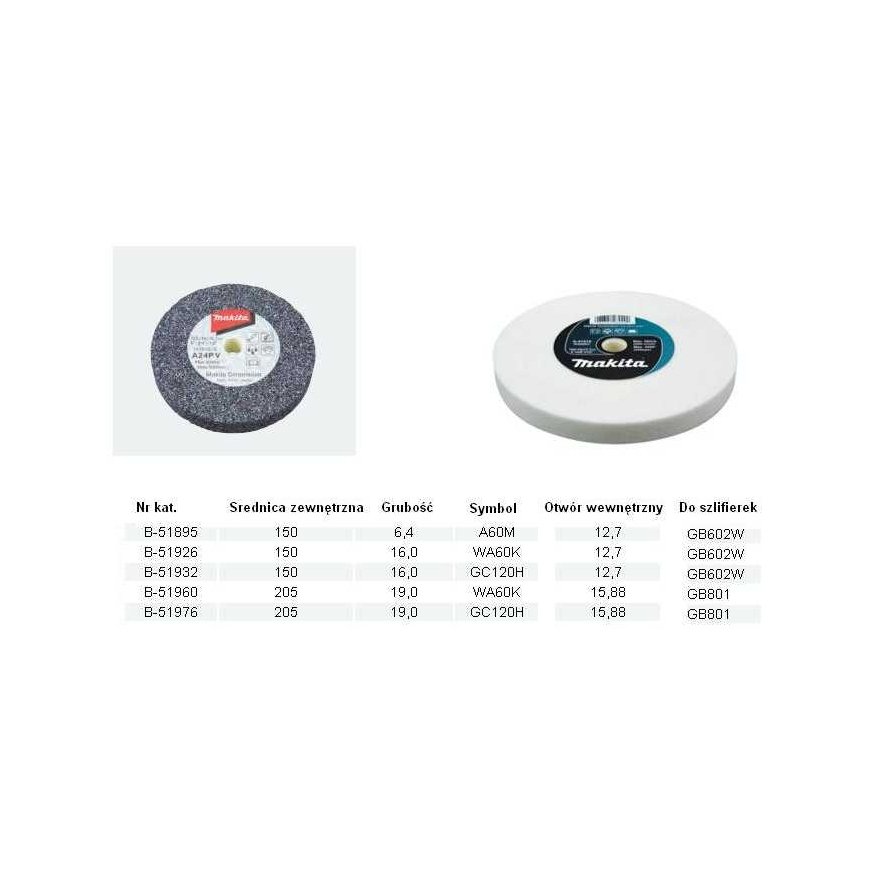Sharpening disc MAKITA 150x6.4x12.7mm A60M – 2