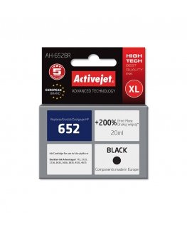 Activejet AH-652BR ink (replacement for HP 652 F6V25AE Premium 20 ml black)
