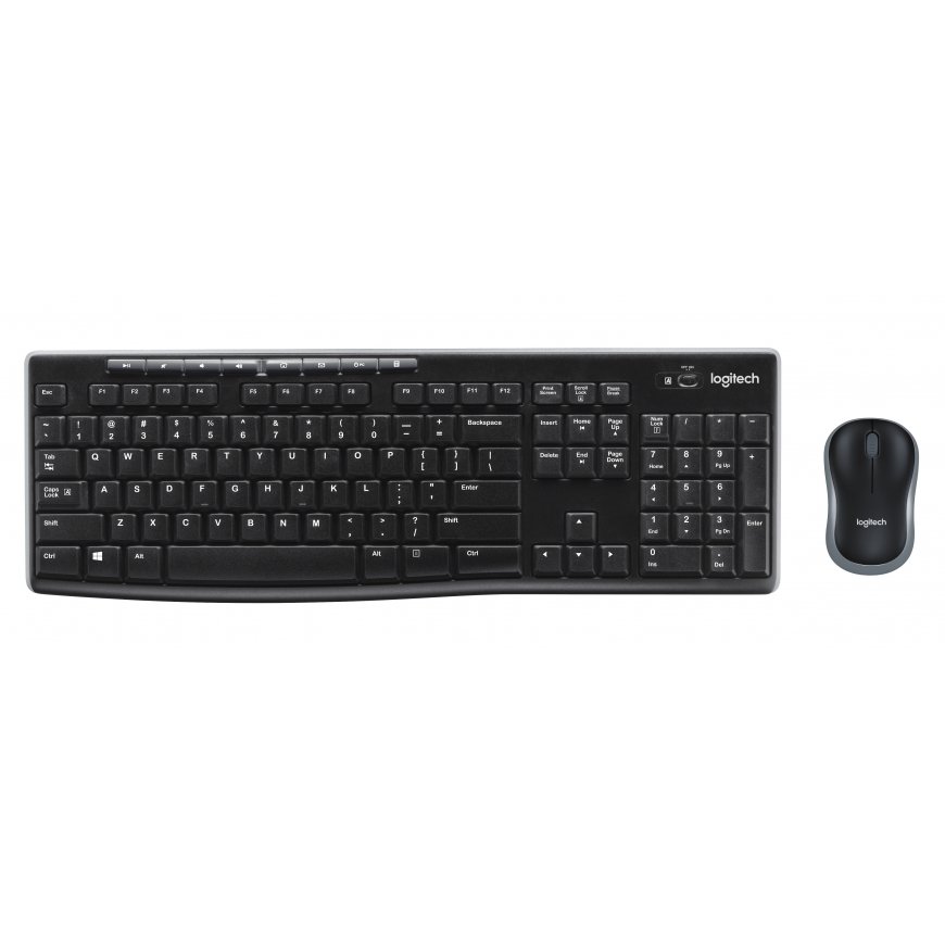 Logitech Wireless Combo MK270 klaviatuur Hiir kaasa arvatud USB QWERTY Briti inglise keel Must