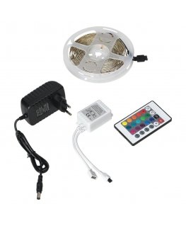 Orno LED juostelių rinkinys 12V 100 30L 7,2W/m IP20 RGB 3m + RGB valdiklis + 12V maitinimo šaltinis