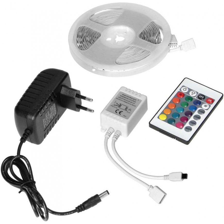 Orno LED juostelių rinkinys 12V 100 30L 7,2W/m IP20 RGB 3m + RGB valdiklis + 12V maitinimo šaltinis – 2