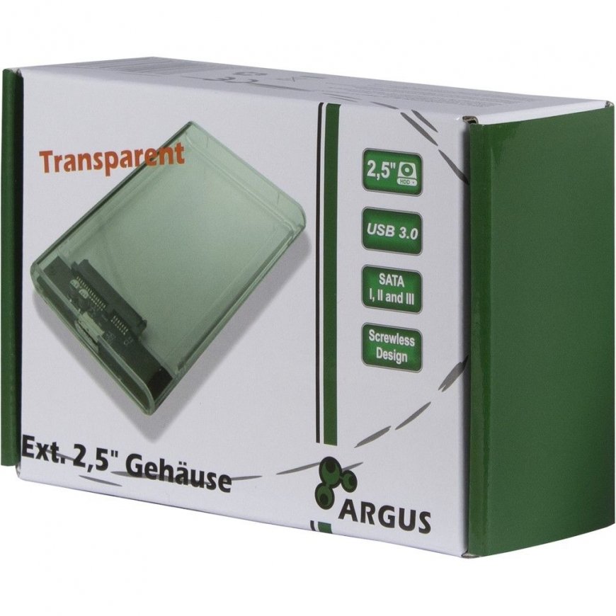 Inter-Tech GD-25000 HDD korpuss Caurspīdīgs 2.5" – 3