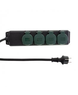 REV 0512468555 power extension 1.4 m 4 AC outlet(s) Outdoor Black, Green