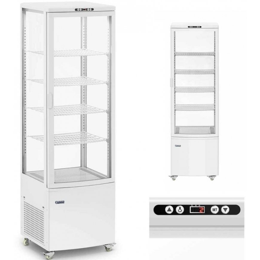 Refrigerator Royal Catering Witryna chłodnicza ekposycyjna przeszklona 4 półki 238 l - white