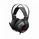 White Shark Caracal Kõrvaklapp Juhtmega ühendatud Peavõru Mängimine USB tüüp A Must, Hõbe