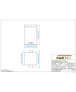 MEDICLINICS PP1214CS Kvadratinė Šiukšlių Dėžė Su Pedalu, 12 L, Satinas