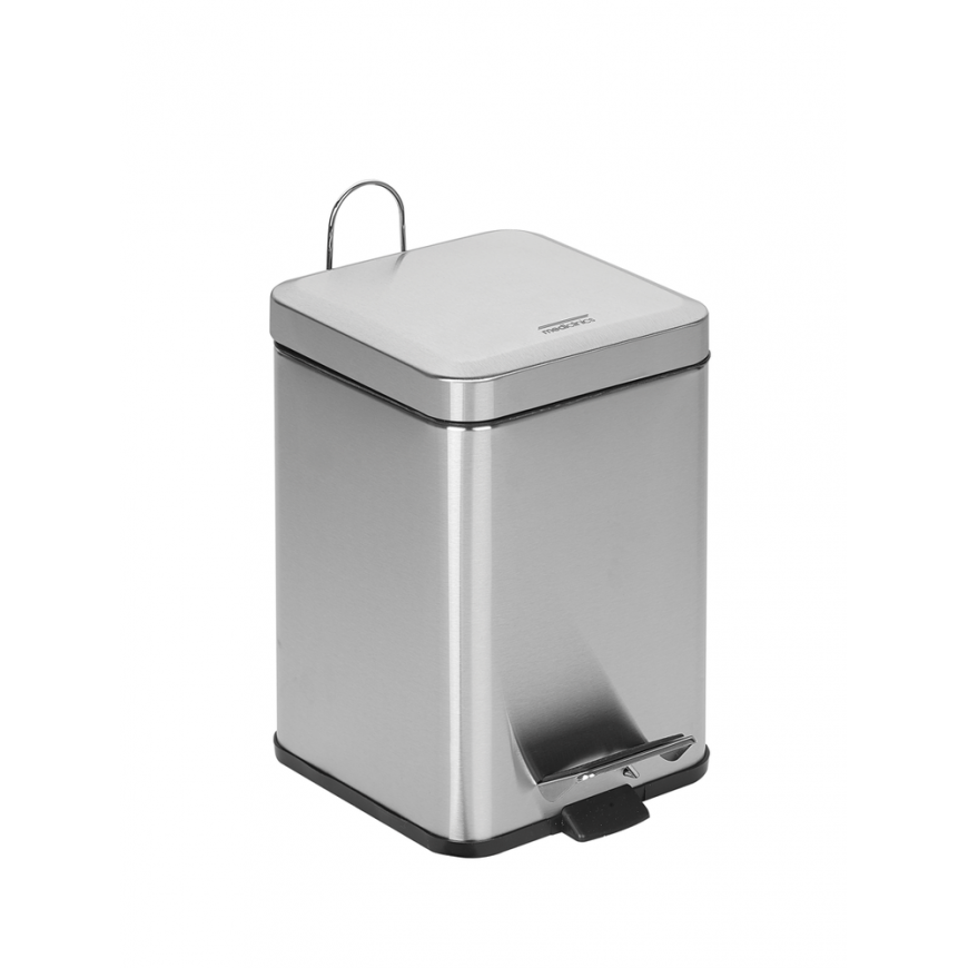 MEDICLINICS PP1214CS Square Trash Can With Pedal, 12 L, Satin – 2