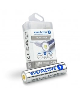 Battery everActive 18650 3.7V Li-ion 2600mAh micro USB with protection BOX