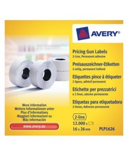 Avery PLP1626 kleebisetikett Hinnasilt Püsifilter Valge 12000 tk