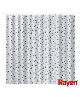 Shower curtain 180x200cm white|blue, polyester