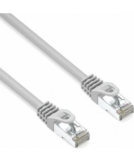 LSOH S/FTP Patch Cable, Cat.6a, RJ45 M - RJ45 M, 15 m, Dual Shield, LSOH, Gray, 10 Gb/s Economical