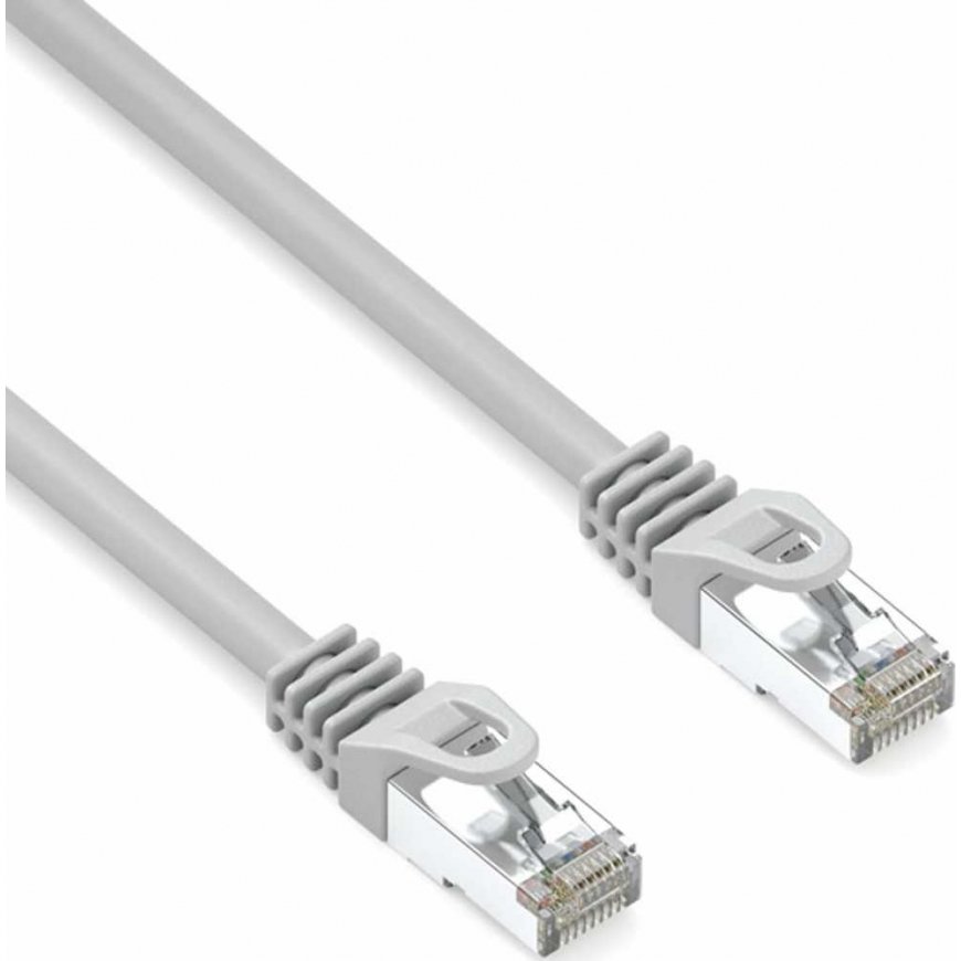 LSOH S/FTP Patch Cable, Cat.6a, RJ45 M - RJ45 M, 15 m, Dual Shield, LSOH, Gray, 10 Gb/s Economical