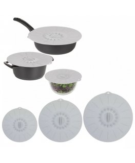 Silicone lid set of 3 Ø20|26|30cm grey