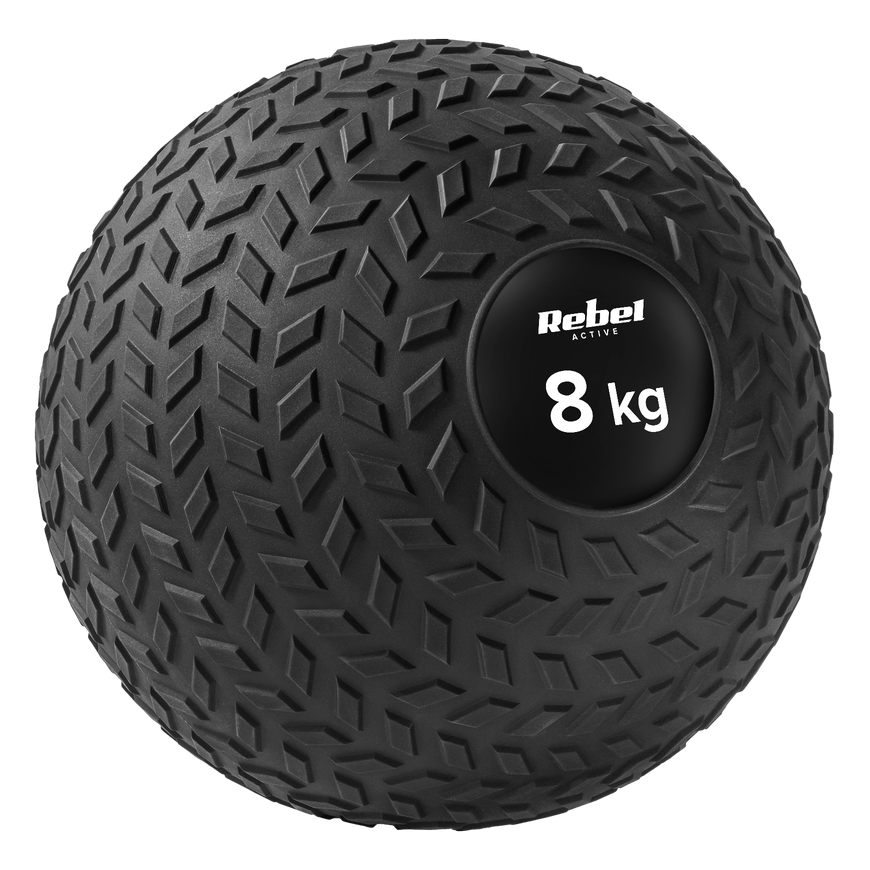 Small medicine ball for rehabilitation exercises Slam Ball 23cm 8kg, REBEL ACTIVE