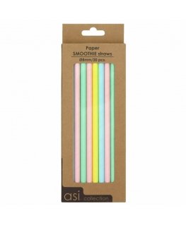 Paper smoothie straws 20pcs | Ø8mm | 21cm