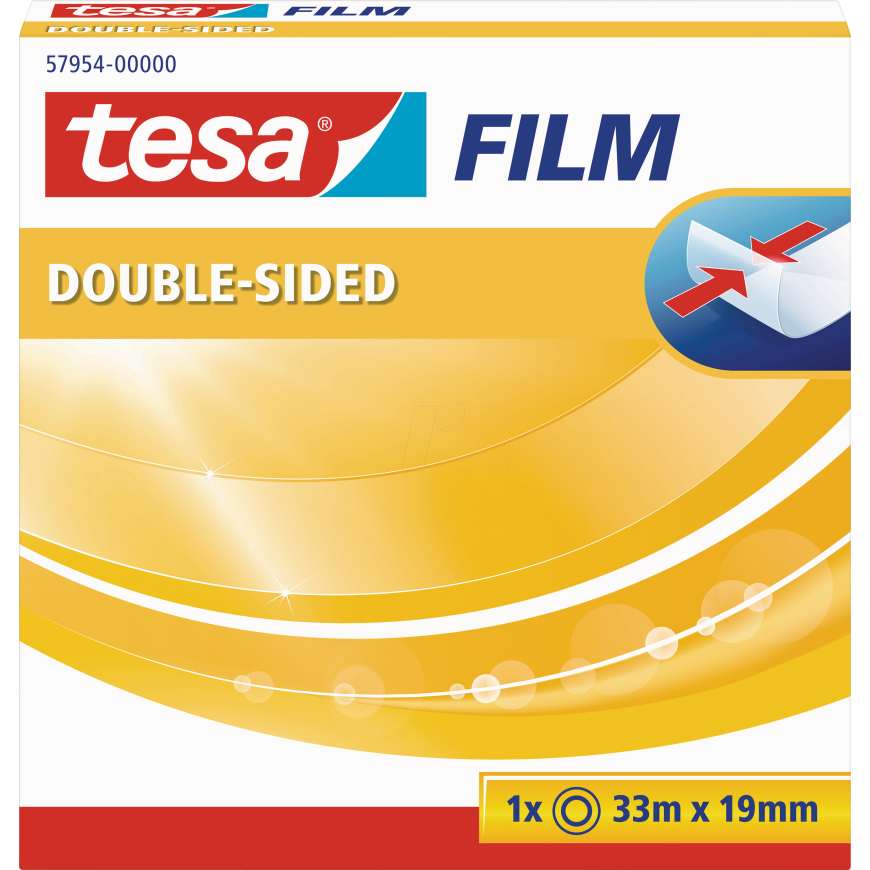 Tesa Double Sid. Tape 33m x 19mm transparent 57954 – 2