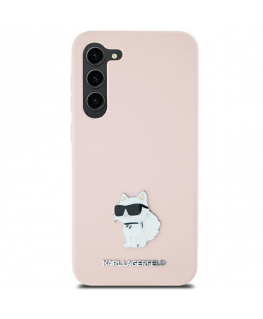 Case Karl Lagerfeld KLHCS23LSMHCNPP S23 Ultra S918 pink Silicone Choupette Metal Pin