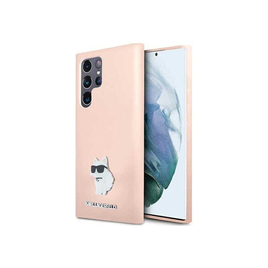 Case Karl Lagerfeld KLHCS23LSMHCNPP S23 Ultra S918 pink Silicone Choupette Metal Pin – 2