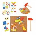 WOOPIE Green wooden hammer nail puzzle 20 patterns 82 pcs. FSC certified
