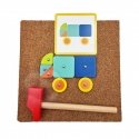 WOOPIE Green wooden hammer nail puzzle 20 patterns 82 pcs. FSC certified