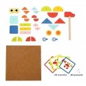 WOOPIE Green wooden hammer nail puzzle 20 patterns 82 pcs. FSC certified