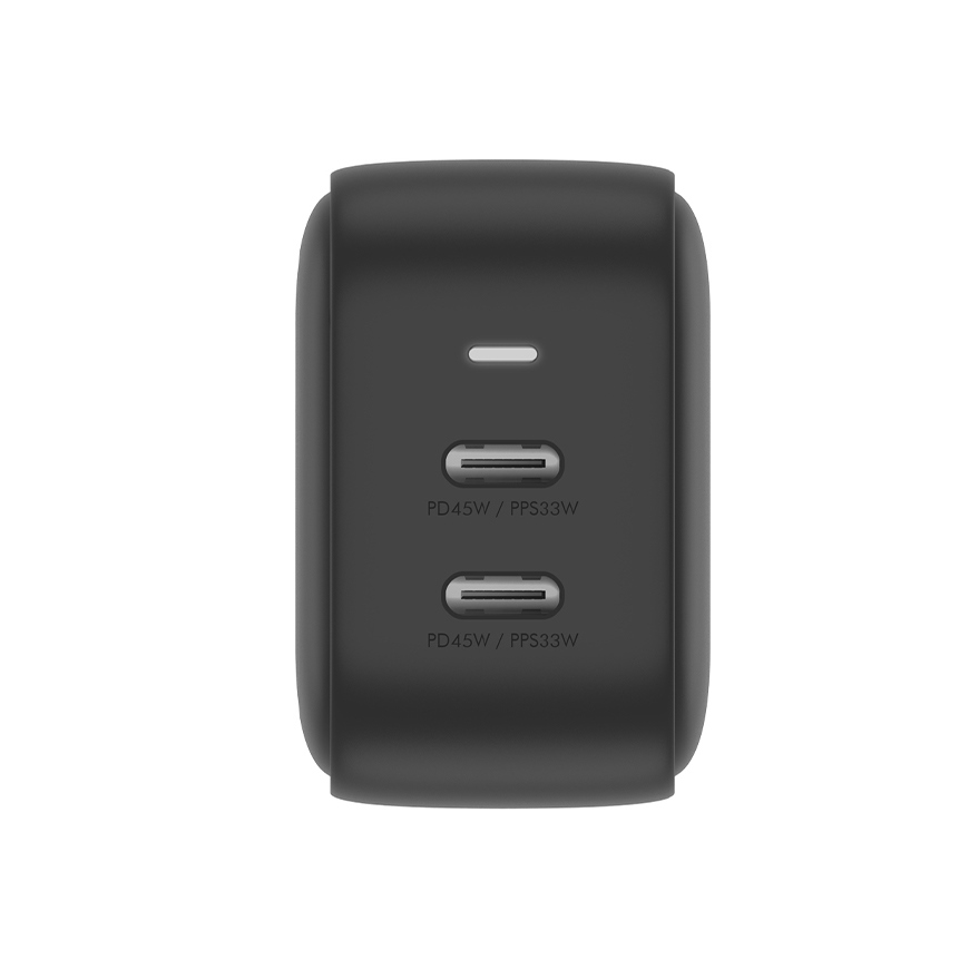 Dėklas ENERGEA ład. siec. 2xUSB-C PD-PPS 45W 2C juoda/juodas US+EU Travelite GAN45 – 3