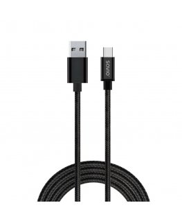 Savio CL-129 USB kabelis 2 m USB 2.0 USB A USB C Juoda