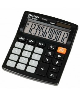 Eleven Eleven Calculator SDC812NR calculator, black, desktop, 12 places, dual power supply