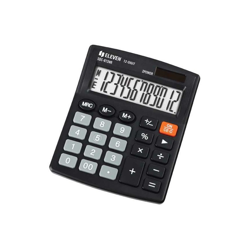Eleven Eleven Calculator SDC812NR calculator, black, desktop, 12 places, dual power supply – 2