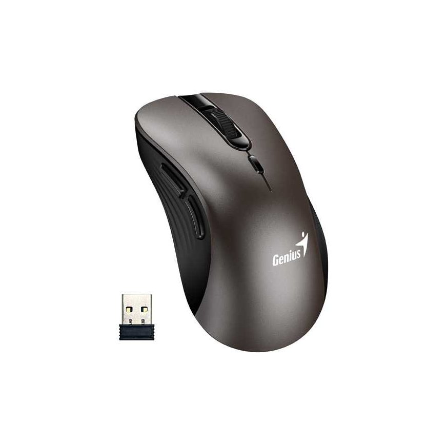 Wireless mouse, Genius Ergo 8100S, titanium, optical, 1600DPI – 2