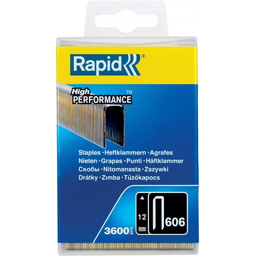 606/12 RAPID 3.6M PP Box Kabės 12mm 3600vnt Kabiamušiams R606, PBS121 – 2