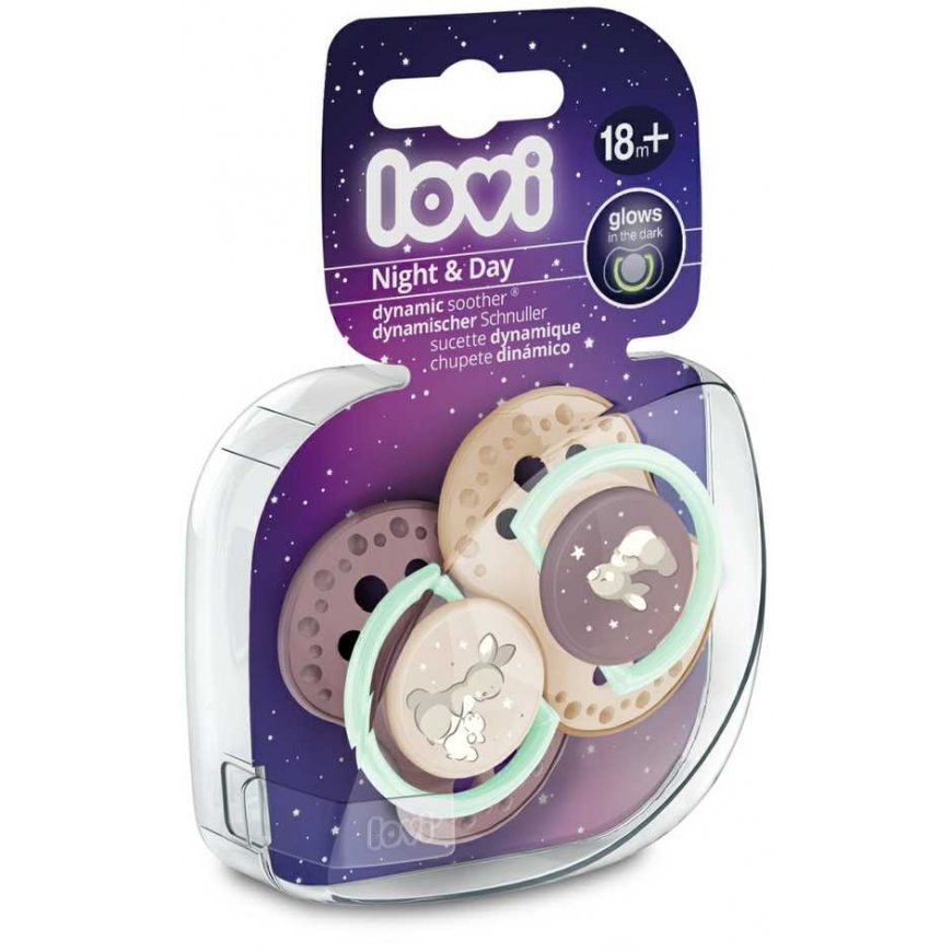 LOVI Dynamic silicone pacifier Night&Day for