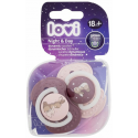 LOVI Dynamic silicone pacifier Night&Day for girls 18+ months, 2 pcs., 22/916girl