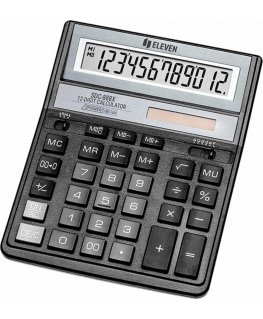 Eleven Eleven black calculator, desktop, 12 slots (SDC-888XBK)