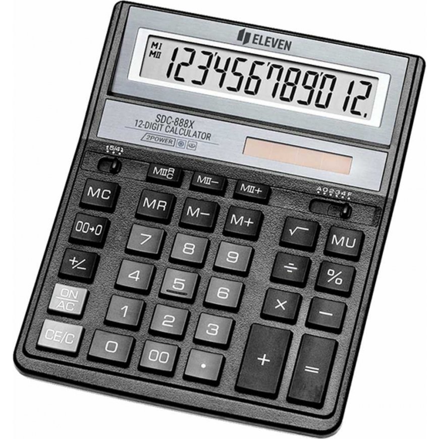 Eleven Eleven black calculator, desktop, 12 slots (SDC-888XBK)