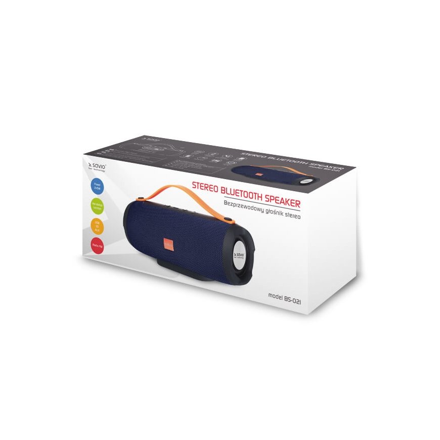 Savio BS-021 Nešiojamasis arba vakarėlių garsiakalbis Nešiojamas stereo garsiakalbis Mėlyna 10 W – 3