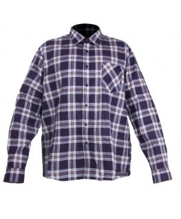 Lahti Pro Plaid Flannel Shirt Navy Size M LPKF2M