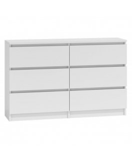 Topeshop M6 120 BIEL 2X3 riidekapp ja sahtlitega kummut