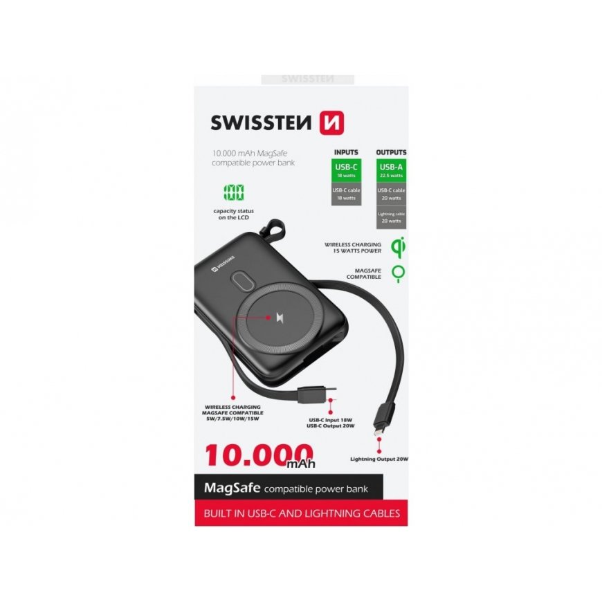 Swissten Power Bank 10000 mAh 20W