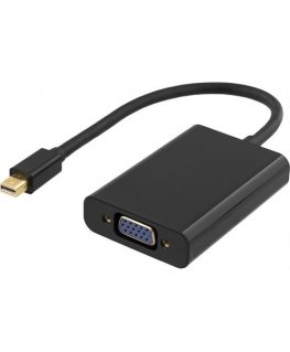 Deltaco DP-VGA13 videokaapeli-adapteri 0,25 m mini DisplayPort VGA Musta