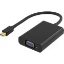 Deltaco DP-VGA13 vaizdo kabelio adapteris 0,25 m mini DisplayPort VGA Juoda Deltaco DP-VGA13 vaizdo kabelio adapteris 0,25 m mini DisplayPort VGA Juoda