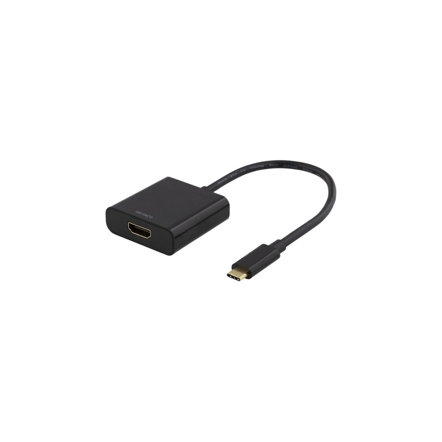 Deltaco USBC-HDMI8 USB grafiskais adapteris Melns