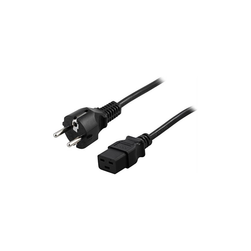 Deltaco DEL-110T кабель питания Черный 3 m CEE7/7 IEC C19